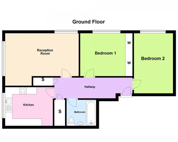 Floor Plan Image for 2 Bedroom Apartment for Sale in Derbridge Court, Sutton Road, Erdington, Birmingham B23 6QH