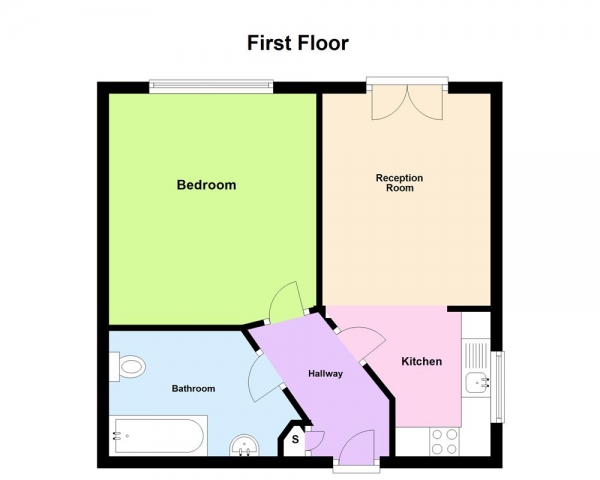 Floor Plan Image for 1 Bedroom Apartment for Sale in Aaron Court, Wood End Road, Erdington, Birmingham B24 8AD