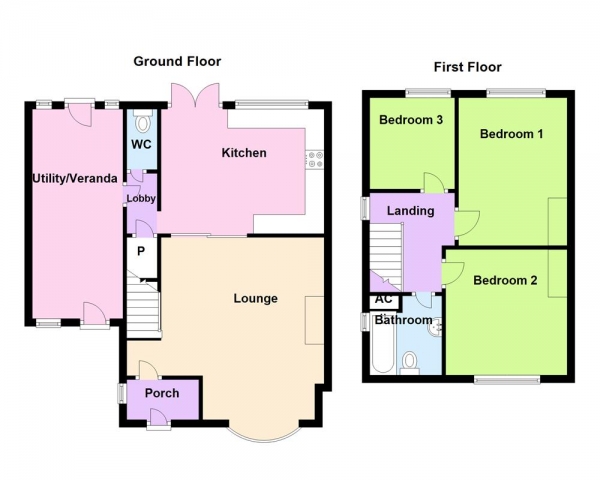 Floor Plan Image for 3 Bedroom Semi-Detached House for Sale in Elstree Road, Erdington, Birmingham, B23 6JN