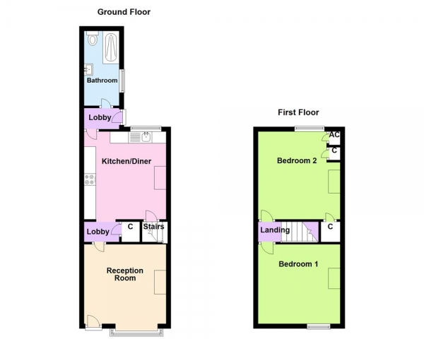 Floor Plan Image for 2 Bedroom Terraced House for Sale in Johnson Road, Erdington, Birmingham, B23 6QA