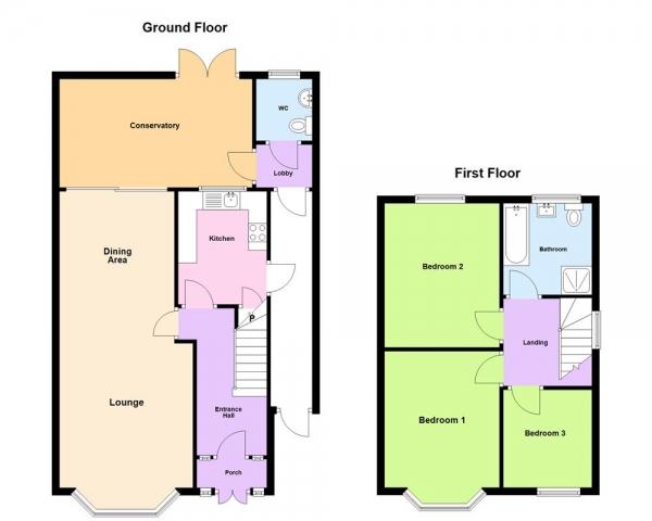 Floor Plan for 3 Bedroom Semi-Detached House for Sale in Chester Road, Erdington, Birmingham, B24 0EL, Erdington, B24, 0EL - OIRO &pound368,000