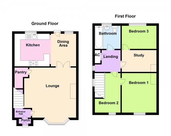 Floor Plan for 3 Bedroom Semi-Detached House for Sale in Court Farm Road, Erdington, Birmingham, B23 5NE, Erdington, B23, 5NE - OIRO &pound220,000