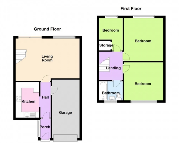 Floor Plan Image for 3 Bedroom Terraced House for Sale in Charlecote Drive, Erdington, Birmingham, B23 5JT