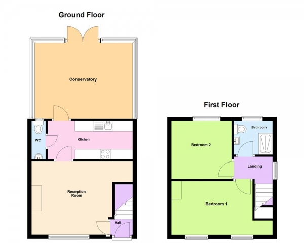 Floor Plan Image for 2 Bedroom Terraced House for Sale in Cossington Road, Erdington, Birmingham, B23 5ET