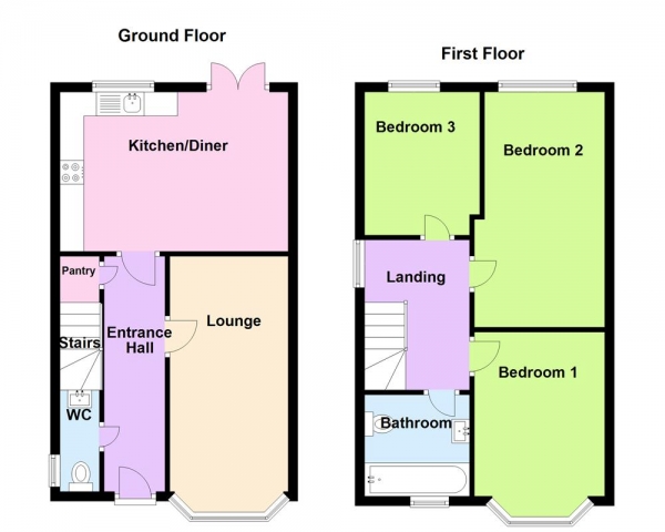 Floor Plan Image for 3 Bedroom Semi-Detached House for Sale in Bromford Road,H odge Hill, Birmingham, B36 8HU