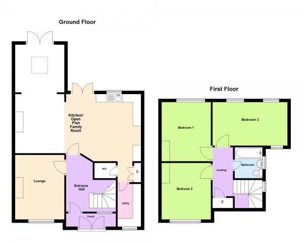 Floor Plan for 3 Bedroom Semi-Detached House for Sale in Gravelly Lane, Erdington, Birmingham, B23 5TA, B23, 5TA - OIRO &pound365,000