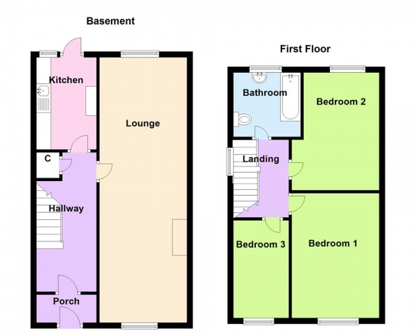 Floor Plan Image for 3 Bedroom Semi-Detached House for Sale in Abbey Road, Erdington, Birmingham, B23 7QG