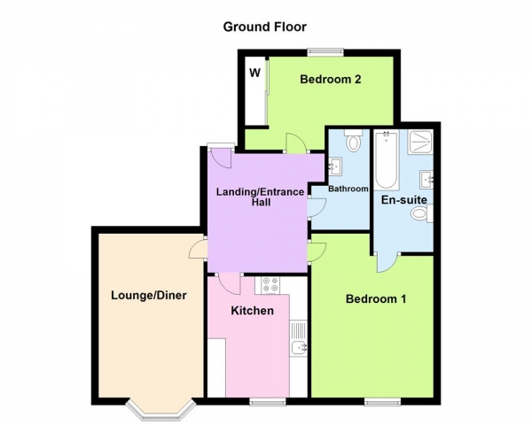 Floor Plan for 2 Bedroom Apartment for Sale in Lecanvey, Summer Road, Erdington, Birmingham, B23 6DY, Erdington, B23, 6DY - OIRO &pound128,000