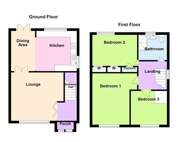 Floor Plan Image for 3 Bedroom End of Terrace House for Sale in Neville Walk, Castle Vale, Birmingham, B35 7JH