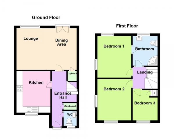 Floor Plan Image for 3 Bedroom Detached House for Sale in Goodison Gardens, Erdington, Birmingham, B24 0AQ