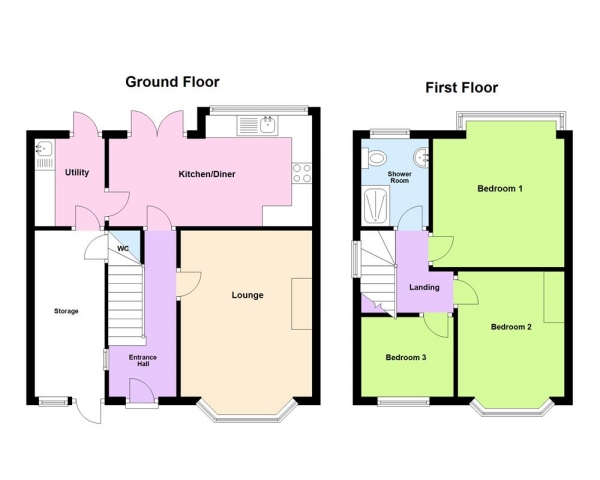 Floor Plan Image for 3 Bedroom Semi-Detached House for Sale in Silverdale Road, Erdington, Birmingham B24 0SH