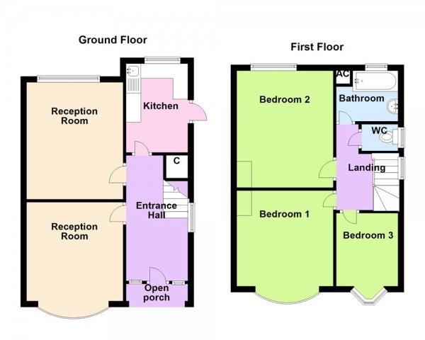 Floor Plan Image for 3 Bedroom Semi-Detached House for Sale in Court Lane, Erdington, Birmingham, B23 5LE