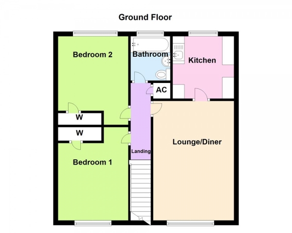 Floor Plan Image for 2 Bedroom Maisonette for Sale in Enfield Close, Erdington, Birmingham, B23 5SE