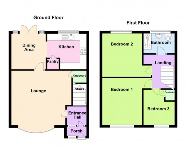 Floor Plan Image for 3 Bedroom Terraced House for Sale in Geeson Close, Castle Vale, Birmingham, B35 6NU