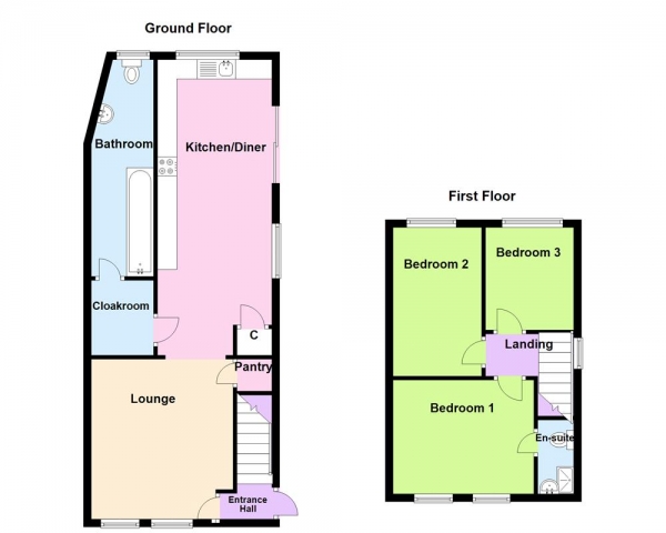 Floor Plan Image for 3 Bedroom Semi-Detached House for Sale in Lydget Grove, Erdington, Birmingham, B23 5EH