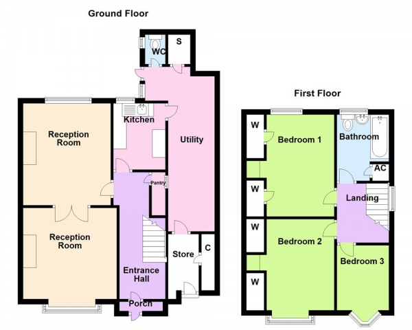 Floor Plan for 3 Bedroom Semi-Detached House for Sale in Blounts Road, Erdington, Birmingham, B23 7BU, Erdington, B23, 7BU - OIRO &pound260,000