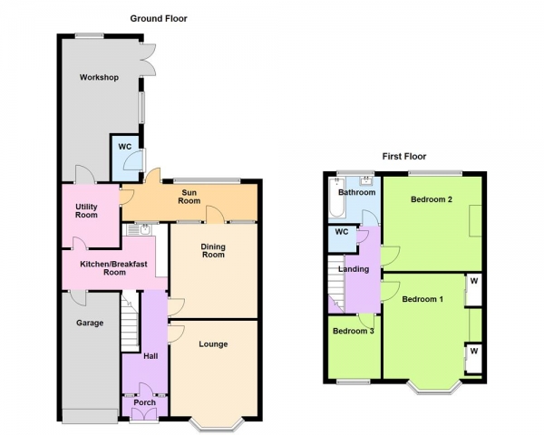 Floor Plan Image for 3 Bedroom Semi-Detached House for Sale in Court Lane, Erdington, Birmingham, B23 5LQ