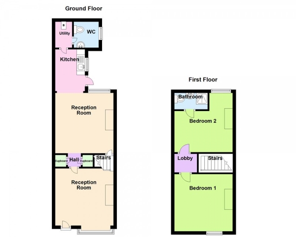 Floor Plan Image for 2 Bedroom Terraced House for Sale in Johnson Road, Erdington, Birmingham, B23 6PX