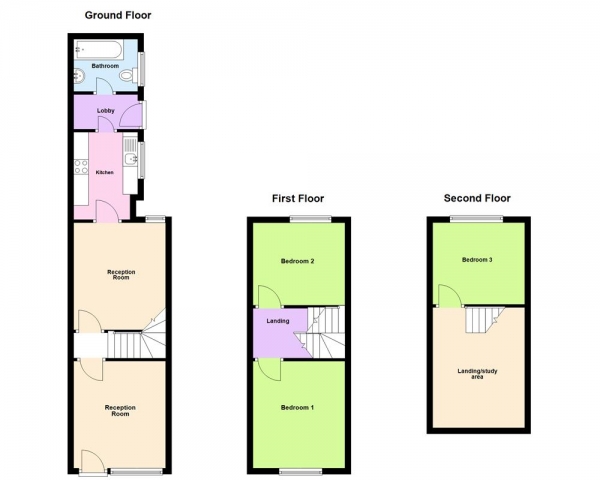 Floor Plan Image for 3 Bedroom Terraced House for Sale in Gravelly Lane, Erdington, Birmingham, B23 6UH