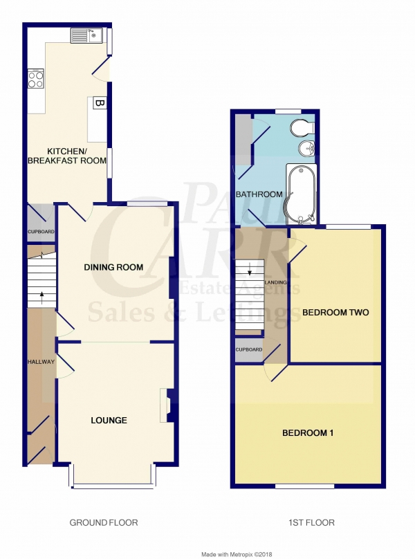 Floor Plan Image for 2 Bedroom Terraced House for Sale in Edwards Road, Erdington, Birmingham, B24 9EL