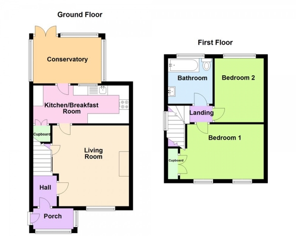 Floor Plan Image for 2 Bedroom Semi-Detached House for Sale in Chipstead Road, Erdington, Birmingham, B23 5HA