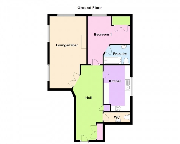 Floor Plan Image for 1 Bedroom Apartment for Sale in Beech House, Little Aston Hall Drive, Sutton Coldfield. B74 3BF