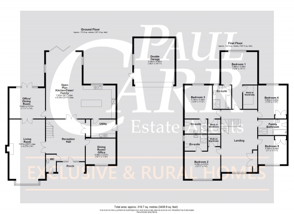 Floor Plan Image for 5 Bedroom Detached House for Sale in 'Oakland House', Fallow Drive, Burntwood, WS7 9ED