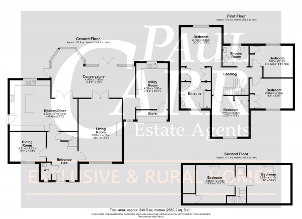 Floor Plan Image for 6 Bedroom Detached House for Sale in 3 West View Court, Sutton Coldfield