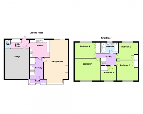 Floor Plan Image for 5 Bedroom Detached House for Sale in Lawrence Walk, Great Barr, Birmingham, B43 7TU