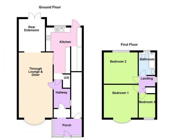 Floor Plan Image for 3 Bedroom Semi-Detached House for Sale in George Road, Great Barr, Birmingham, B43 6LG