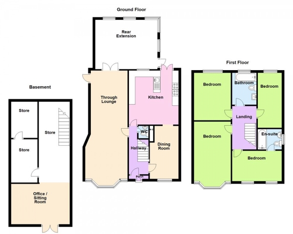 Floor Plan for 4 Bedroom Semi-Detached House for Sale in Walsall Road, Perry Barr,,Birmingham B42 2LT, Perry Barr, B42, 2LT -  &pound475,000