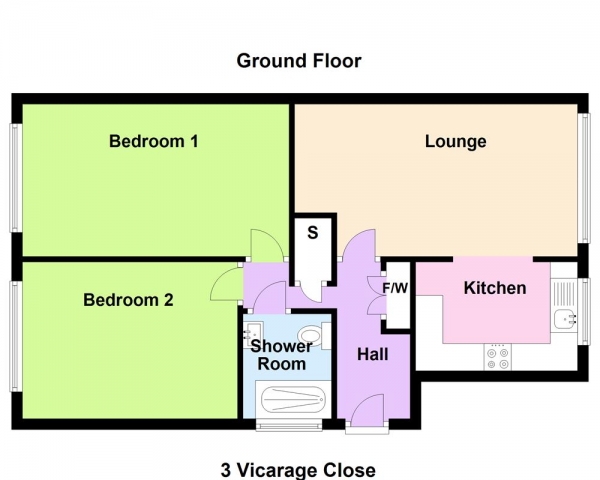 Floor Plan Image for 2 Bedroom Maisonette for Sale in Vicarage Close, Great Barr, Birmingham B42 2QU