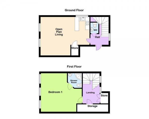 Floor Plan Image for 1 Bedroom Apartment for Sale in Nether Hall Avenue, Great Barr, Birmingham B43 7EU