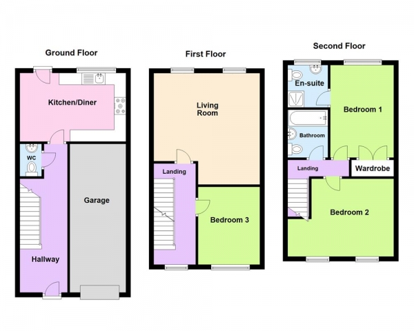 Floor Plan Image for 3 Bedroom Property for Sale in Nether Hall Avenue, Great Barr, Birmingham B43 7EU