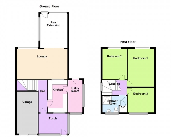 Floor Plan Image for 3 Bedroom Detached House for Sale in Waverley Avenue, Great Barr, Birmingham B43 7PW