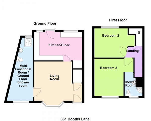 Floor Plan Image for 2 Bedroom Property for Sale in Booths Lane, Great Barr, Birmingham B42 2JS