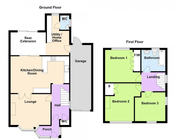 Floor Plan Image for 3 Bedroom Semi-Detached House for Sale in Allingham Grove Great Barr, Birmingham B43 7EA