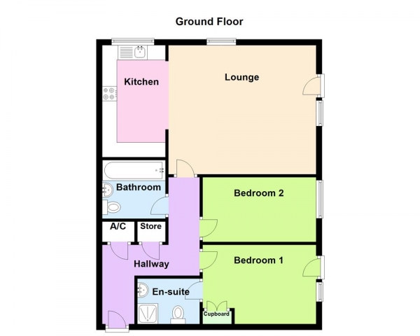 Floor Plan Image for 2 Bedroom Apartment for Sale in Horseshoe Crescent,  Great Barr, Birmingham B43 7BQ