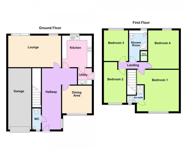 Floor Plan Image for 4 Bedroom Detached House for Sale in Booths Lane, Great Barr, Birmingham B42 2RD