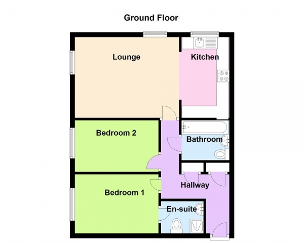 Floor Plan Image for 2 Bedroom Apartment for Sale in Horseshoe Crescent, Great Barr, Birmingham B43 7BQ