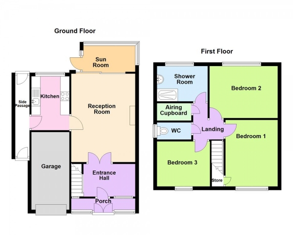 Floor Plan for 3 Bedroom Semi-Detached House for Sale in Queslett Road, Great Barr, Birmingham B43 7EX, Great Barr, B43, 7EX - Offers Over &pound250,000