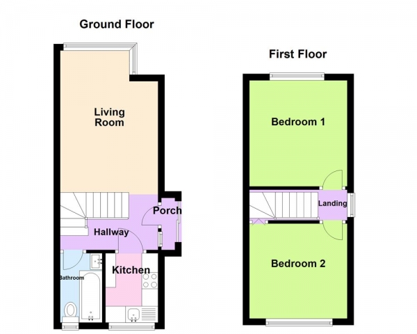 Floor Plan Image for 2 Bedroom Semi-Detached House for Sale in Ashworth Road, Great Barr, Birmingham B42 2RB