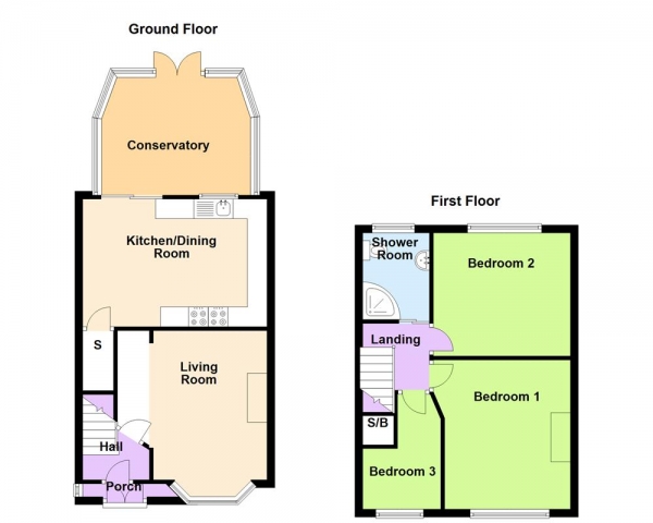 Floor Plan for 3 Bedroom Terraced House for Sale in Aldridge Road, Great Barr, Birmingham B44 8NN, Great Barr, B44, 8NN -  &pound220,000