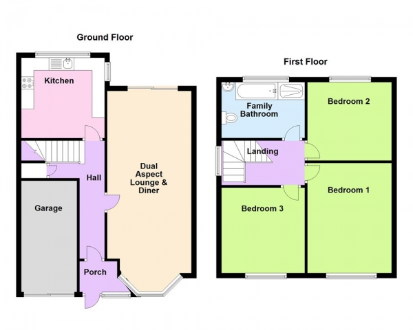 Floor Plan for 3 Bedroom Detached House for Sale in Park Farm Road, Great Barr, Birmingham B43 7QH, Great Barr, B43, 7QH - Offers in Excess of &pound300,000