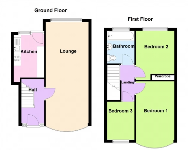 Floor Plan Image for 3 Bedroom Semi-Detached House for Sale in Mildenhall Road, Great Barr, Birmingham B42 2PE