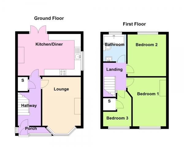 Floor Plan for 3 Bedroom Semi-Detached House for Sale in Scarsdale Road, Great Barr,  Birmingham B42 2JN, Great Barr, B42, 2JN -  &pound230,000