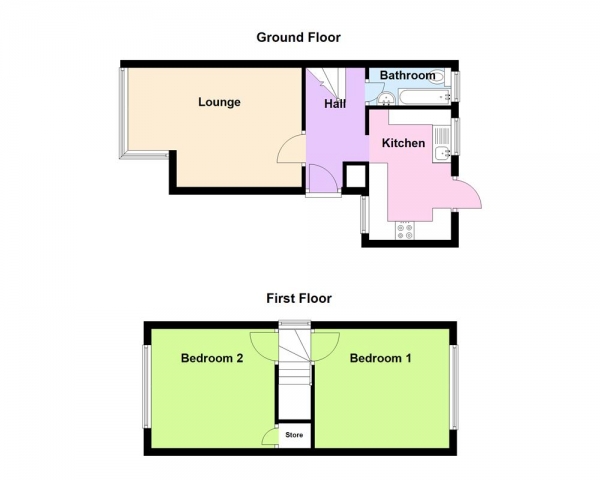 Floor Plan Image for 2 Bedroom Property for Sale in Booths Lane, Great Barr, Birmingham B42 2RD