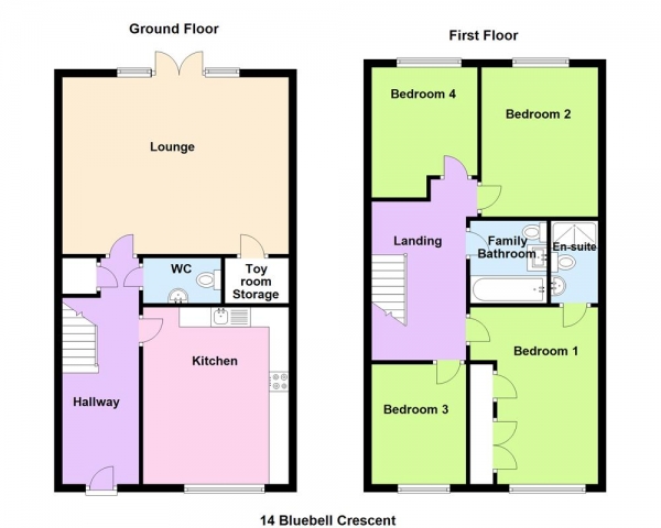 Floor Plan Image for 4 Bedroom Detached House for Sale in Bluebell Crescent, Great Barr, Birmingham B42 2FS