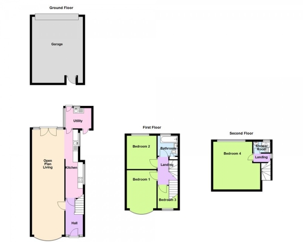 Floor Plan Image for 4 Bedroom Semi-Detached House for Sale in Beeches Road, Great Barr, Birmingham, B42 2HG