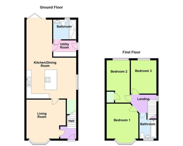 Floor Plan Image for 3 Bedroom Semi-Detached House for Sale in Littlewood Road, Chelsyn Hay, WS6 7EU